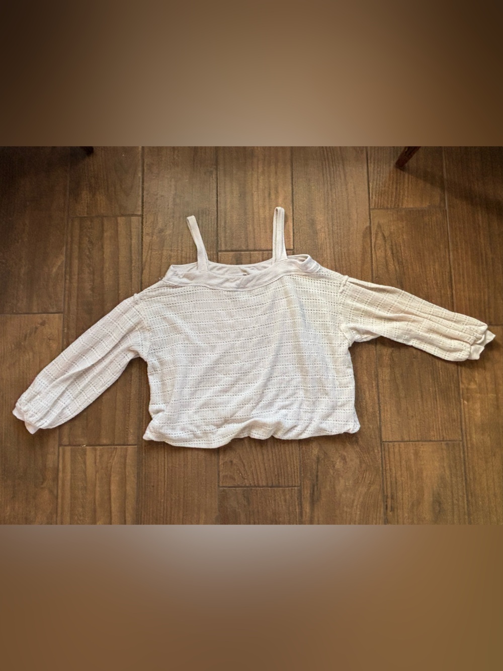 Free People Sistine Hacci Knit Cold Shoulder Top Ivory Cream Boho